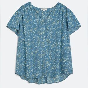 Monday Fun Linette Floral Blue Women's Top
